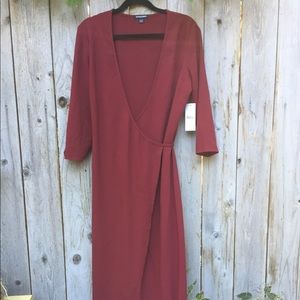 American Apparel maroon wrap dress
